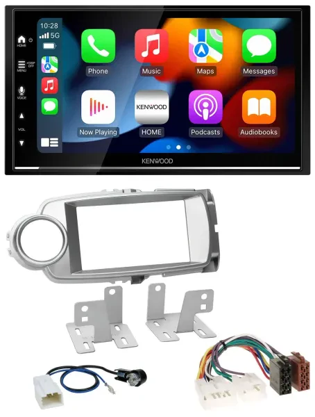 Kenwood DAB USB Bluetooth 2DIN MP3 Autoradio für Toyota Yaris 2011-2014 silber