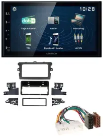 Автомагнитола для Toyota Corolla 2009–2013 Kenwood 2DIN Bluetooth USB DAB, серебристая