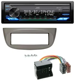 JVC Bluetooth DAB USB MP3 Autoradio für Renault Twingo 07-14 beige-grau