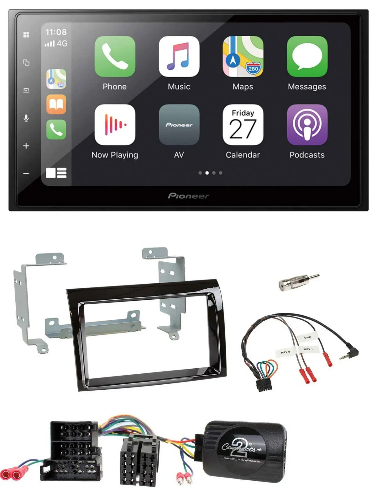 Автомагнитола Pioneer 2DIN Bluetooth DAB USB для Fiat/Peugeot/Citroen