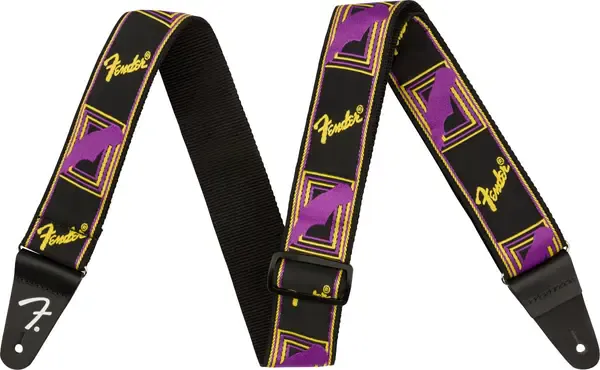 Ремень для гитары Fender Neon Monogram Guitar Strap Purple Yellow