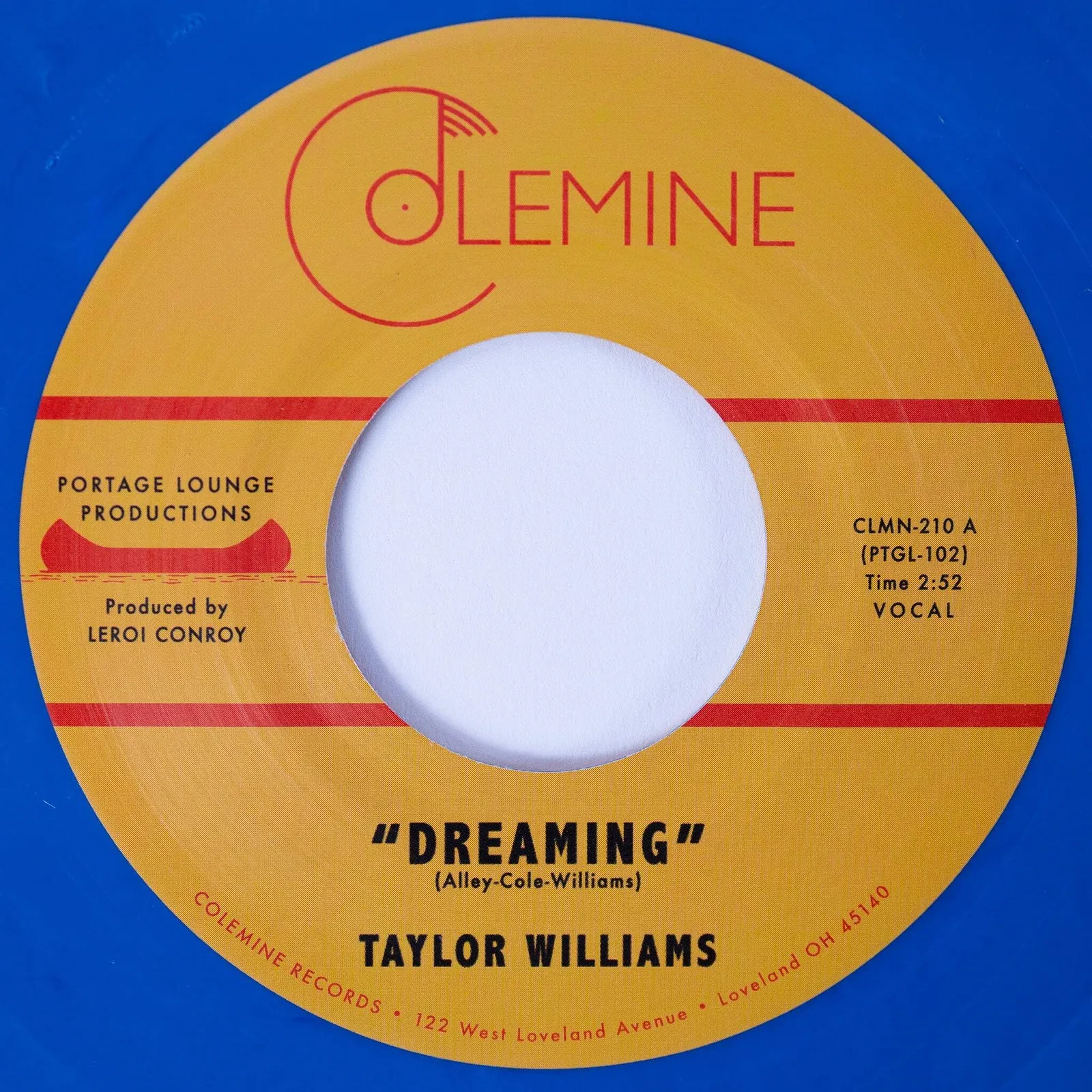 Виниловая пластинка Taylor Williams – Dreaming / What About Me? 7", голубой винил (Релиз 2025)