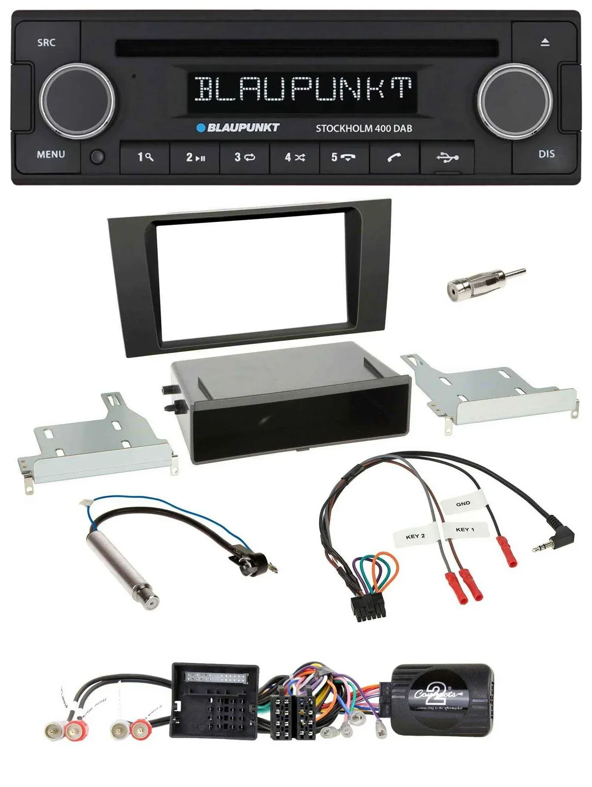 Blaupunkt Lenkrad Bluetooth DAB CD USB Autoradio für Audi A4 (2000-2001)