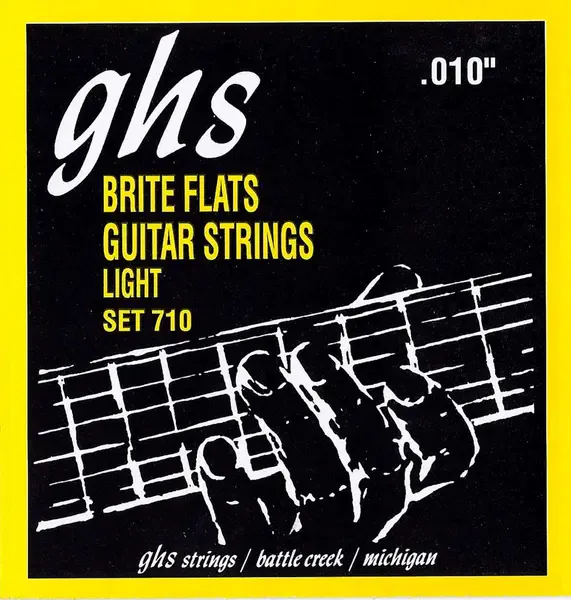 Струны для электрогитары GHS Strings 710 Brite Flats 10-46