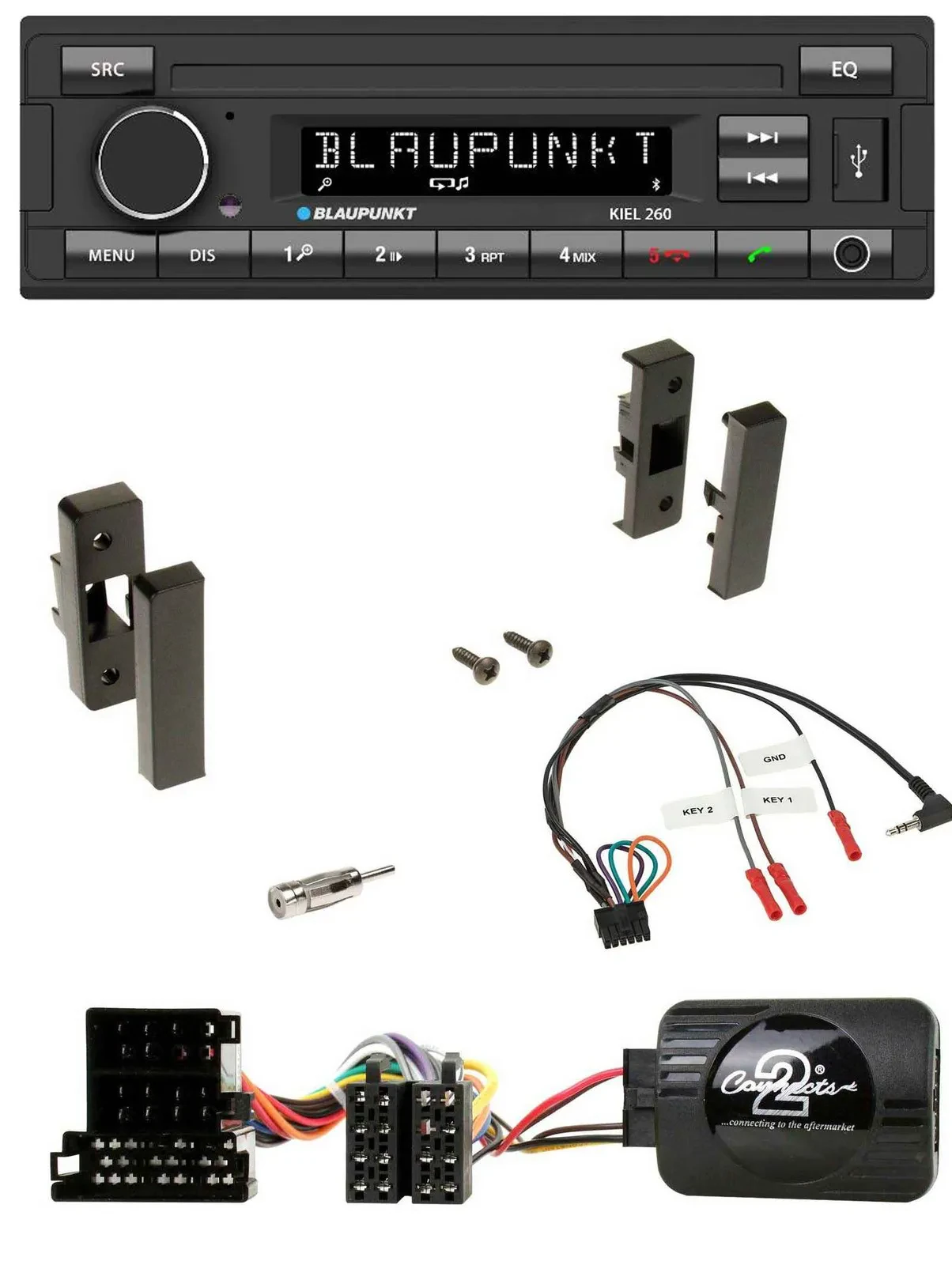 Автомагнитола Blaupunkt USB, DAB, Bluetooth для Audi A3 8L 1996–2000 с управлением с рулевого колеса