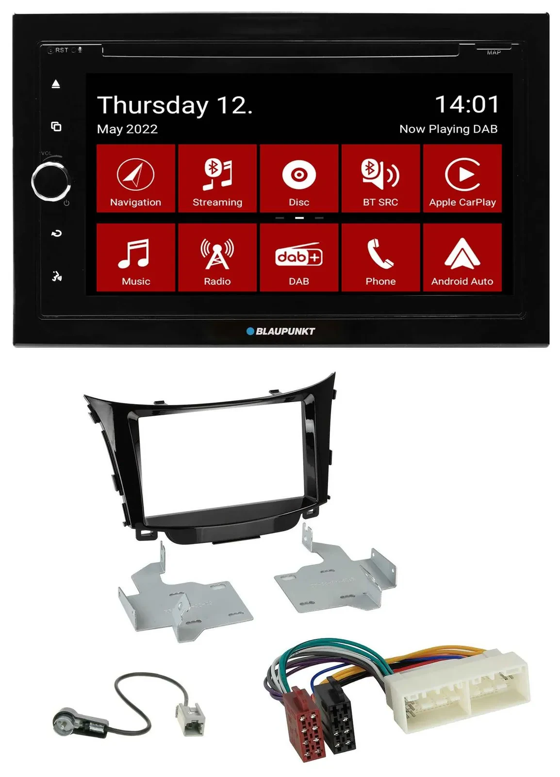Blaupunkt MP3 DVD Bluetooth DAB 2DIN USB Autoradio für Hyundai I30 (ab 2017)