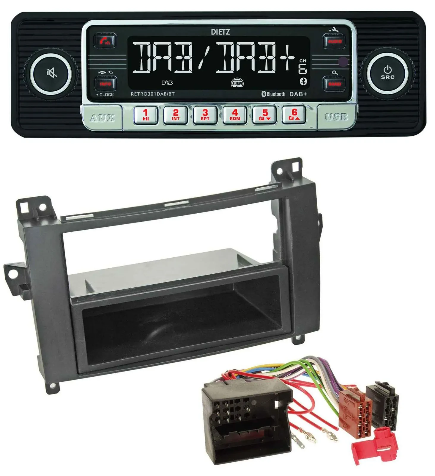 Dietz USB DAB MP3 Bluetooth Autoradio für Mercedes A-Klasse 04-12 W169 C169