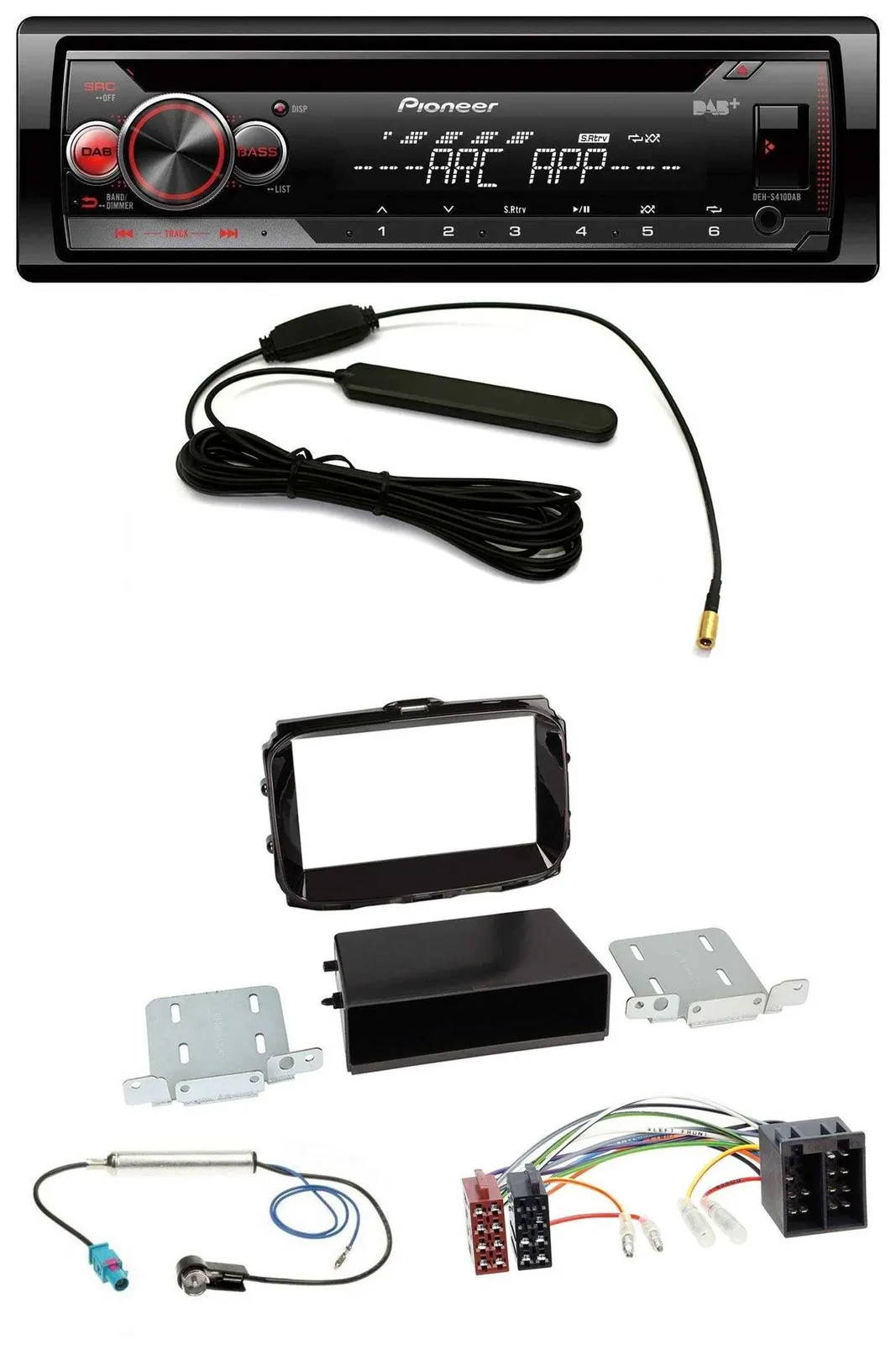 Pioneer CD USB AUX DAB MP3 Autoradio für Alfa Giulietta ab 2013 ISO piano-schwar