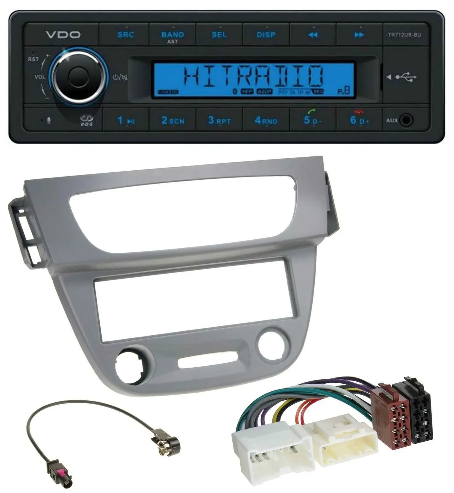 Автомагнитола VDO для Renault Megane 3 (2012–2014) Bluetooth, USB, AUX, MP3, серый