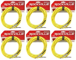 Инструментальный кабель Rockville RCGT20Y Yellow 6.1 м (6 штук)