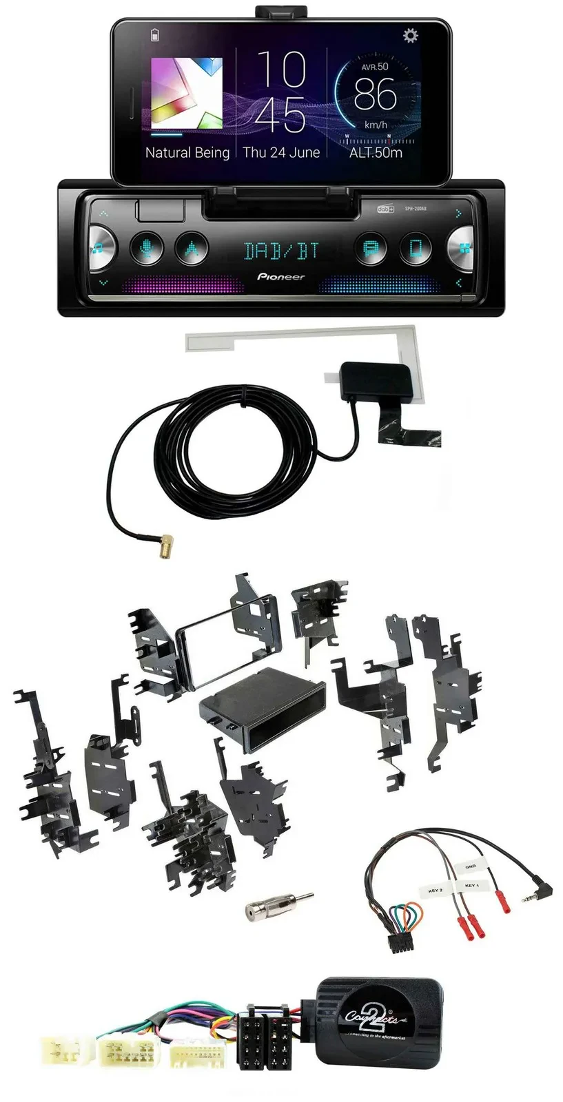 Pioneer DAB Bluetooth Lenkrad USB Autoradio für Toyota Yaris 2007-2012