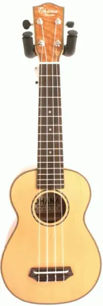 Ohana SK-70LG Solid Spruce & Lacewood  Gloss Soprano Ukulele + Gig Bag - Blem