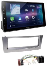 Автомагнитола Pioneer Bluetooth, USB, DAB, MP3 для Fiat Punto/Grande Punto (с 2005), серый