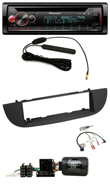 Pioneer USB DAB Lenkrad Bluetooth CD Autoradio für Fiat 500 ab 2007 schwarz