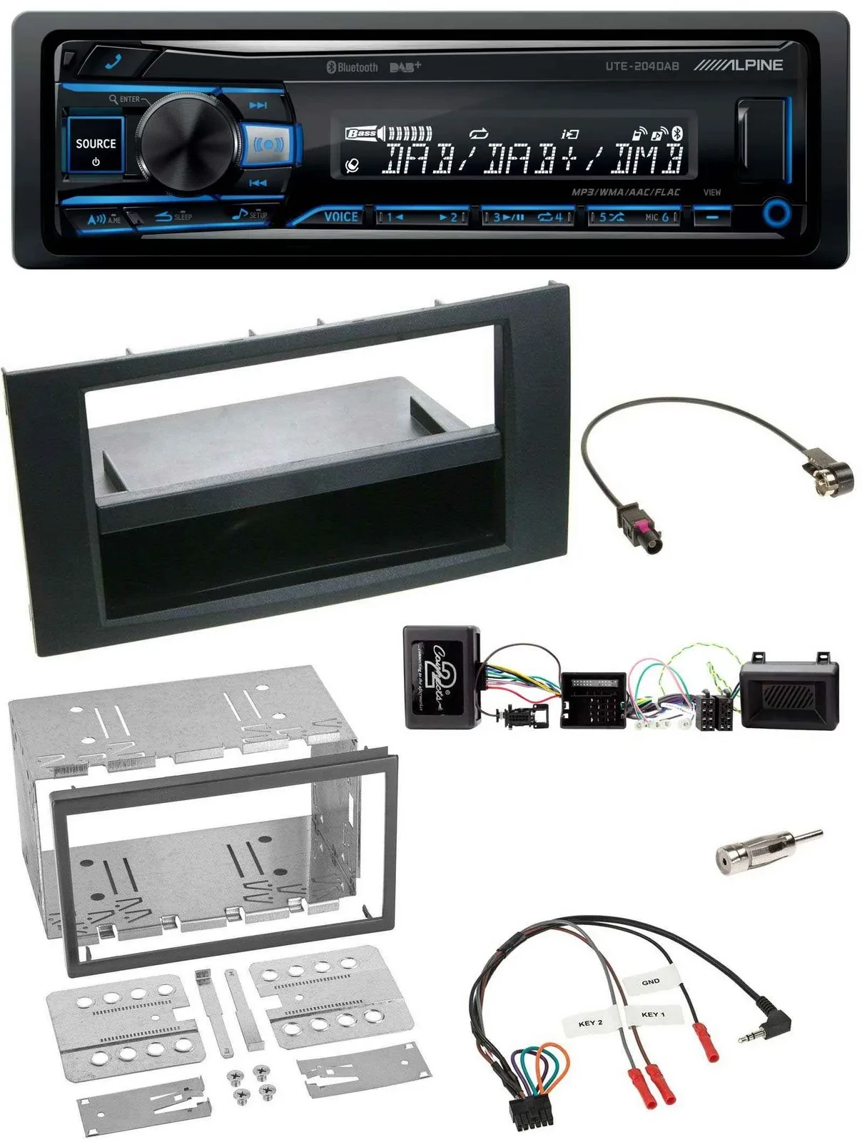 Автомагнитола для Ford Kuga 2008–2012 Alpine USB Bluetooth DAB черная