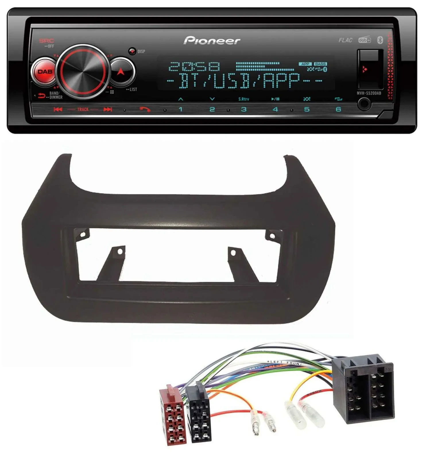 Pioneer Bluetooth USB MP3 DAB Autoradio für Citroen Nemo Fiat Fiorino Qubo Peuge