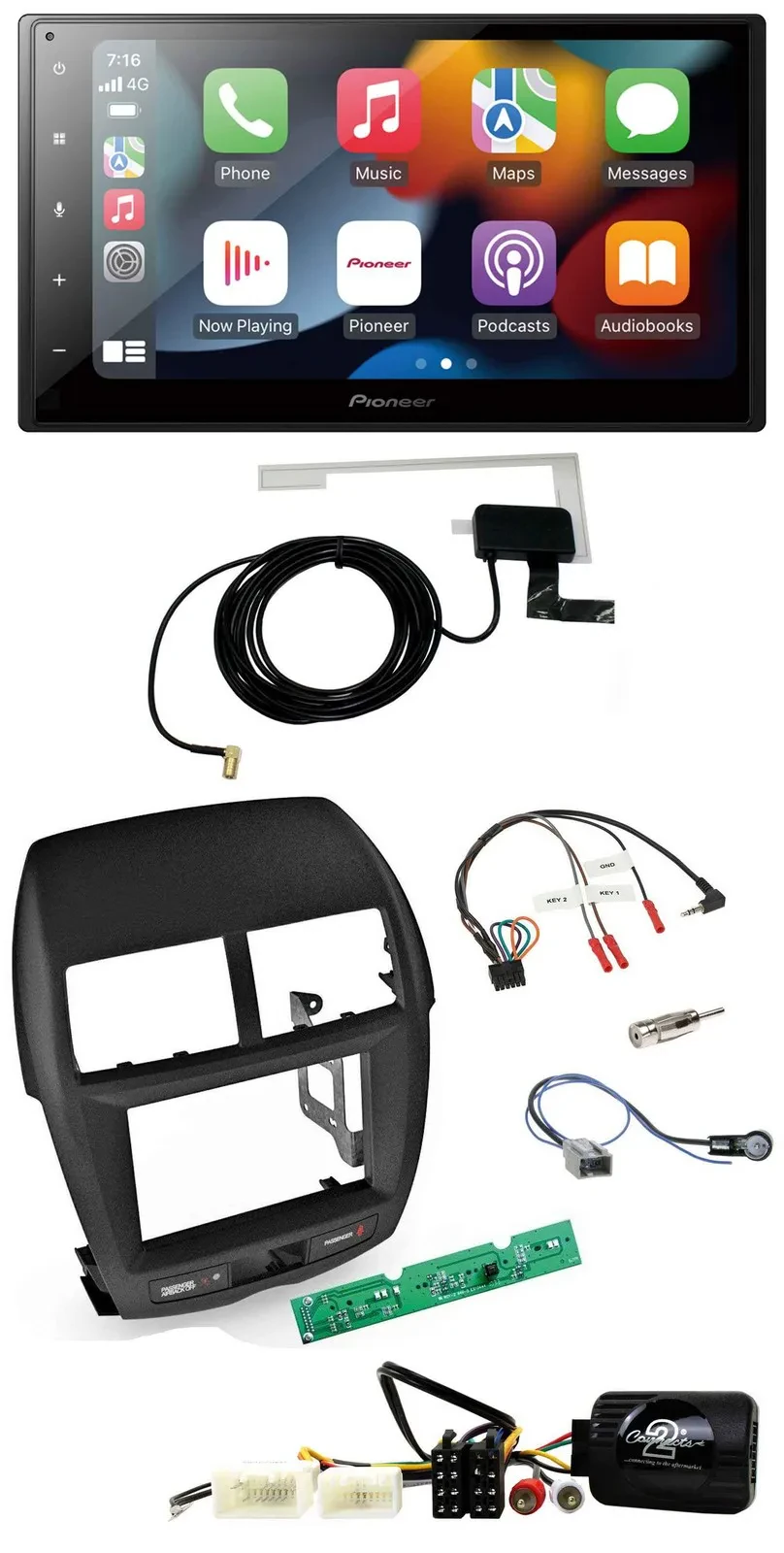 Pioneer Lenkrad USB Bluetooth DAB 2DIN Autoradio für Mitsubishi ASX 2010-2014