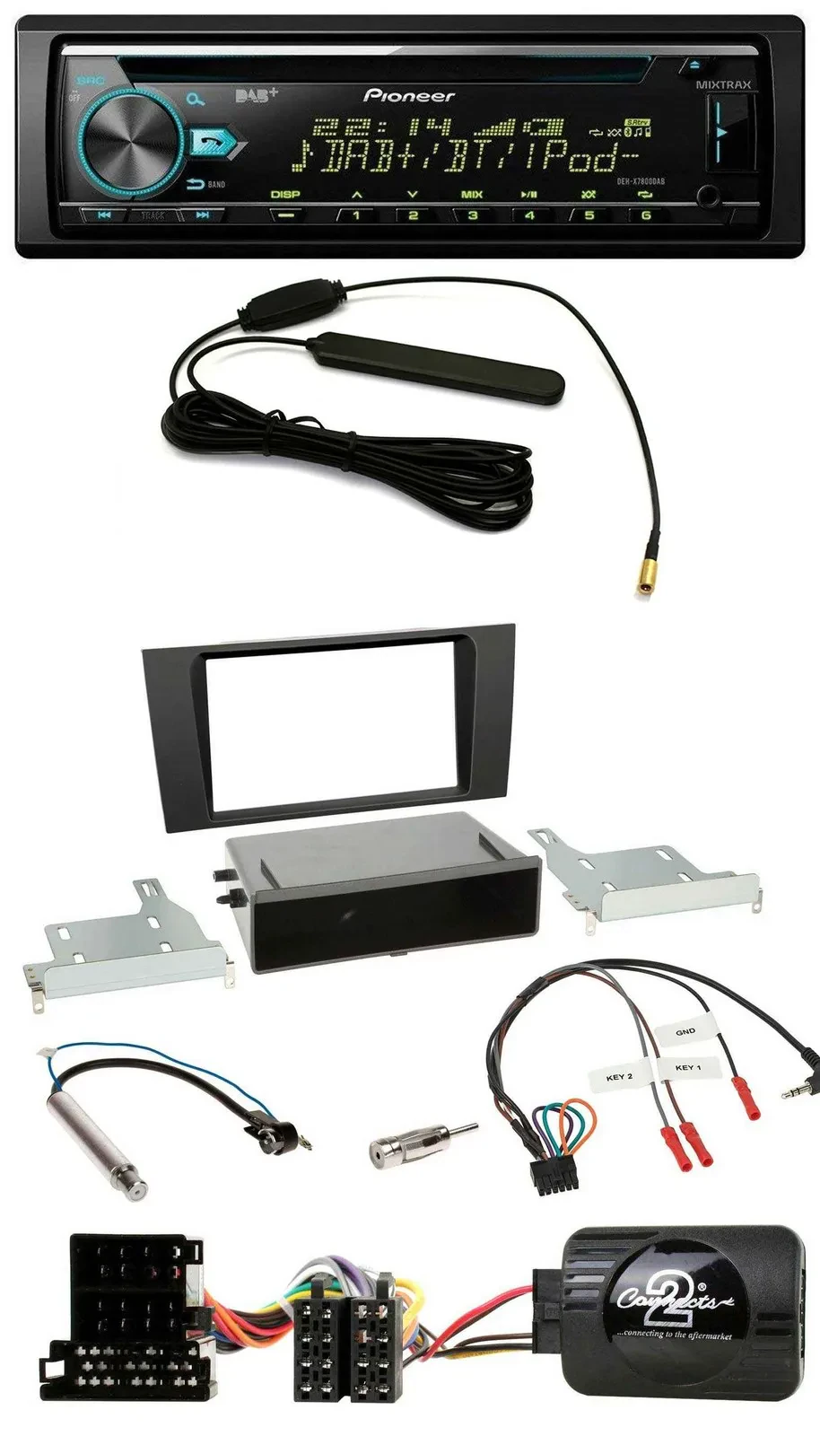 Pioneer CD MP3 Lenkrad DAB USB Autoradio für Audi A4 B5 1999-2001