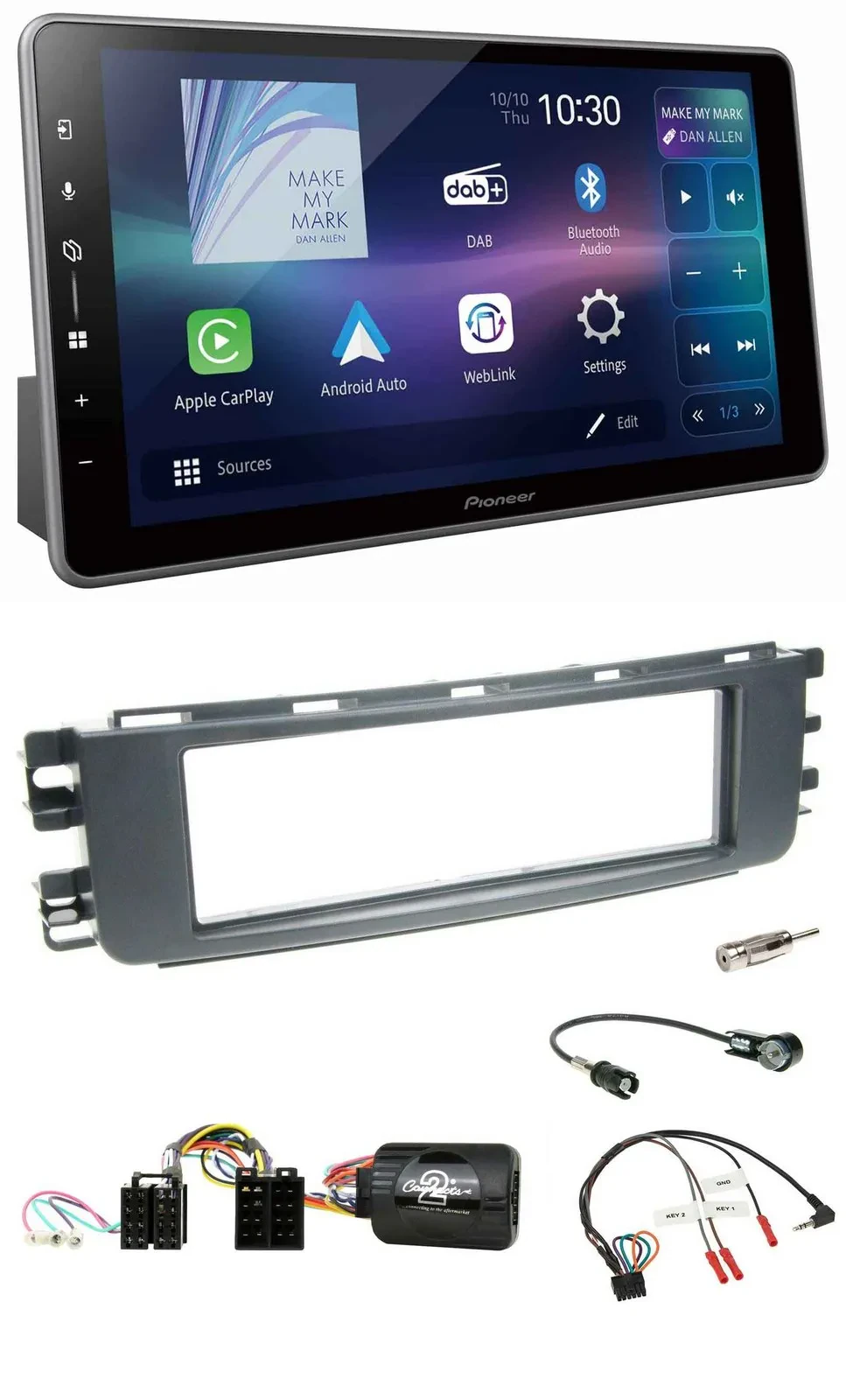 Pioneer Bluetooth USB DAB Lenkrad Autoradio für Smart ForFour 04-06 W454 Audio 2