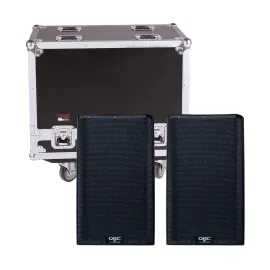 QSC K12.2 K2 Series 12" Powered Active Speakers Pair + Tour Style Case