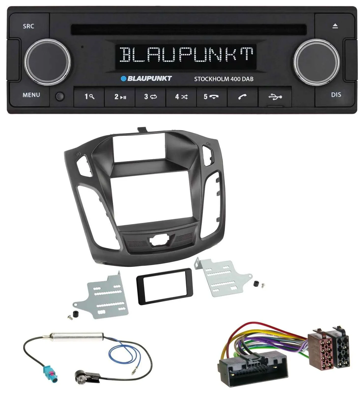 Blaupunkt MP3 Bluetooth DAB CD USB Autoradio für Ford Focus (DYB, 2011-2014)