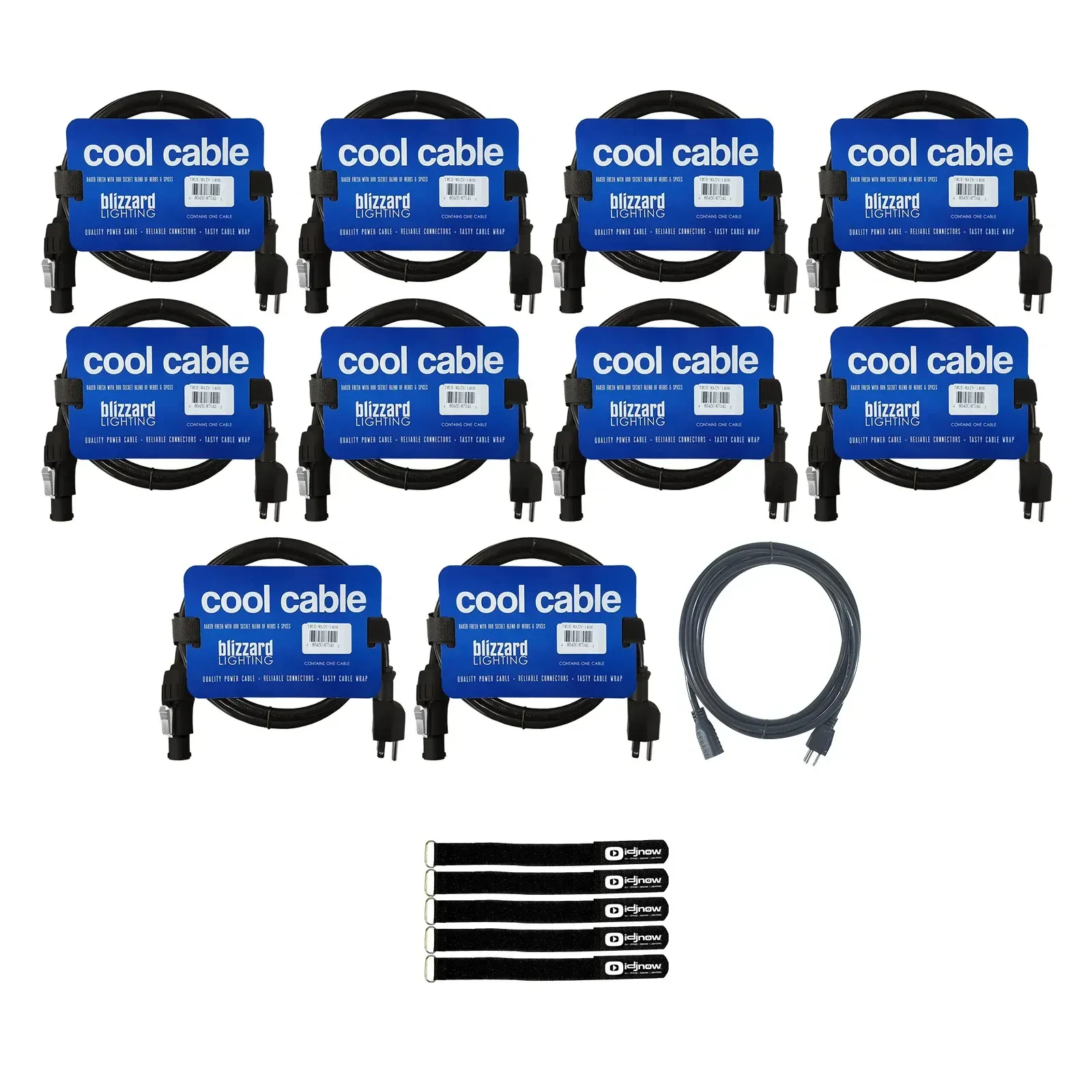 Сетевой кабель Blizzard PCT-MAIN-1410 Black 3 м с аксессуарами (10 штук)