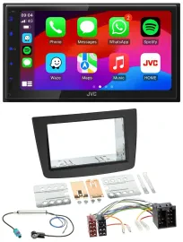 JVC Bluetooth 2DIN MP3 DAB USB Autoradio für Alfa Romeo Mito 08-14 955 ISO schwa