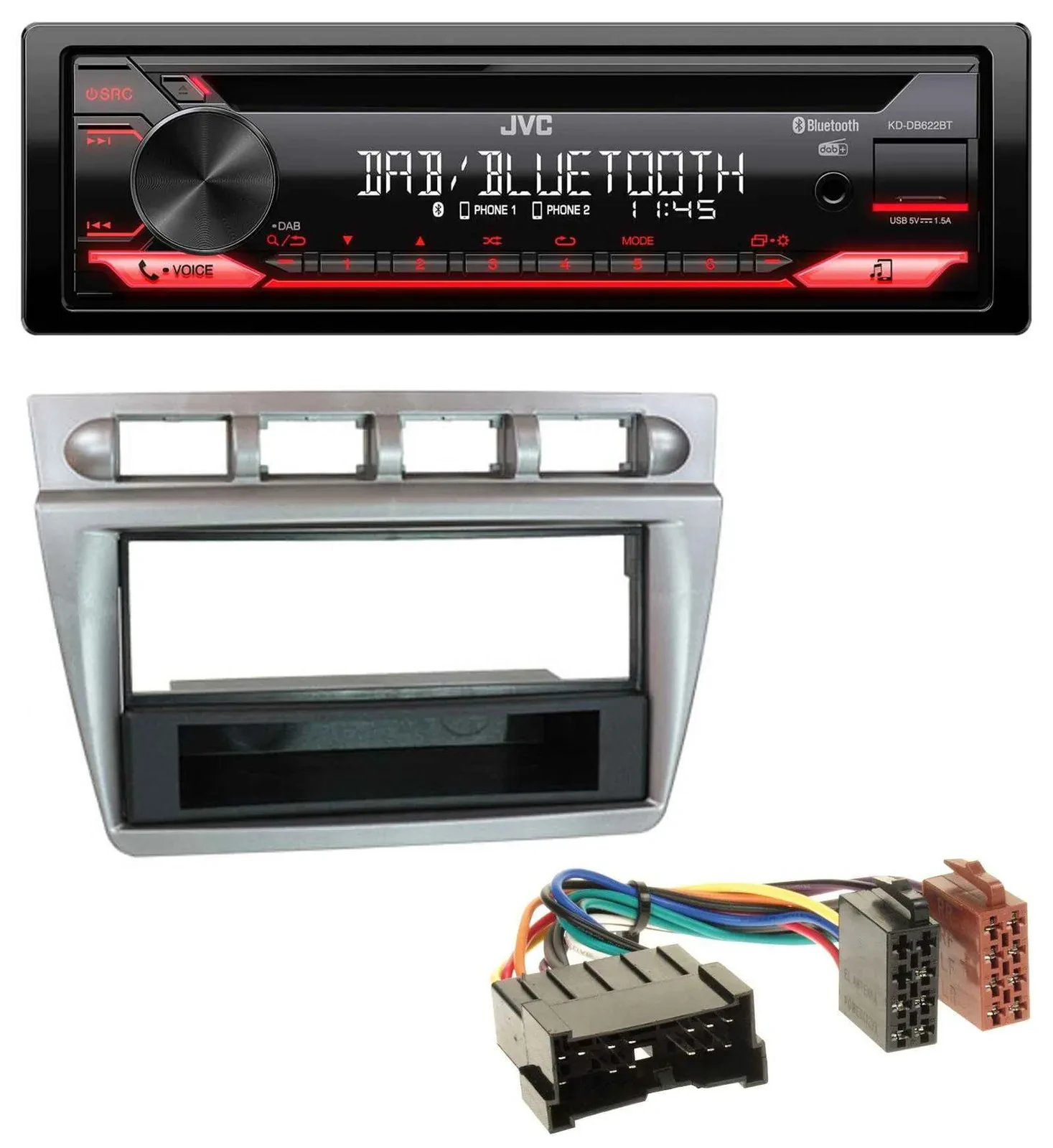 JVC CD DAB USB Bluetooth MP3 Autoradio für Kia Picanto (2004-2007)