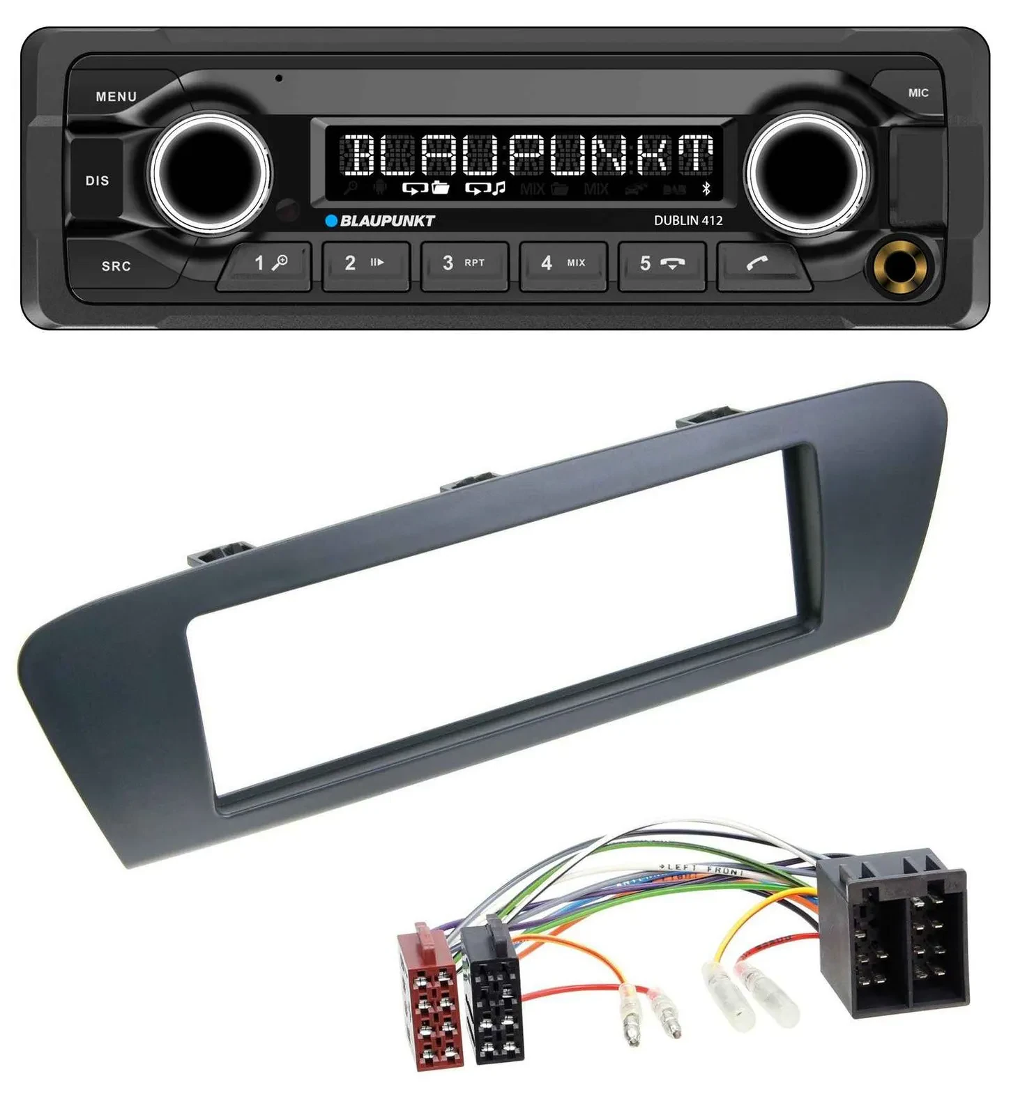 Автомагнитола для Renault Scenic (с 2009) Blaupunkt MP3, Bluetooth, USB, AUX, серый