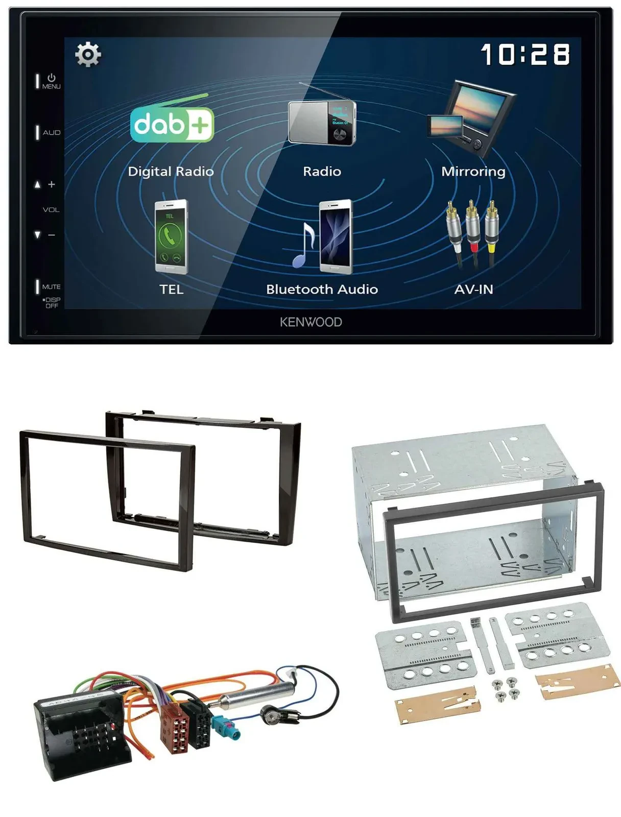 Kenwood 2DIN Bluetooth MP3 USB DAB Autoradio für Peugeot 308 2007-09 schwarz
