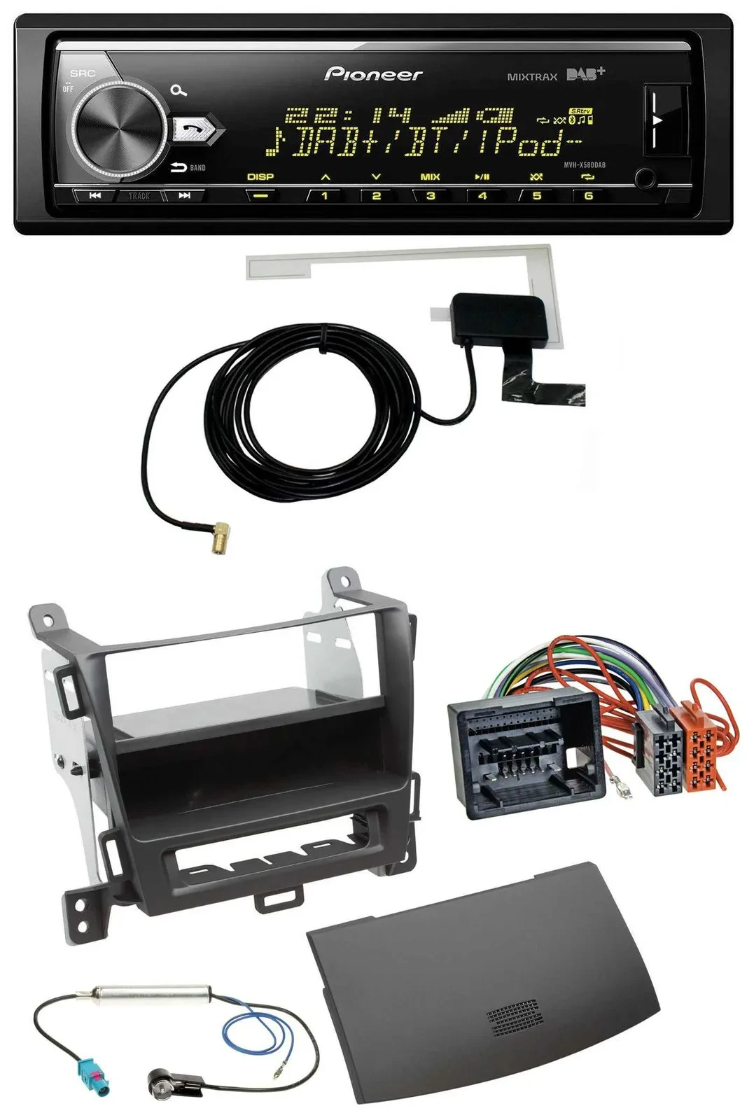 Pioneer Bluetooth DAB USB MP3 Autoradio für Opel Zafira Tourer ab 12 jet black