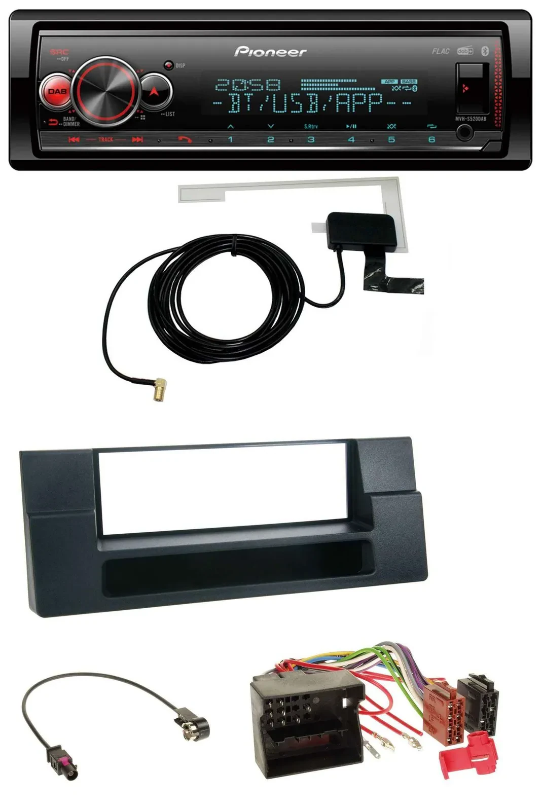Pioneer Bluetooth DAB USB MP3 Autoradio für BMW X5 E53 5er E39 Quadlock Ablagefa
