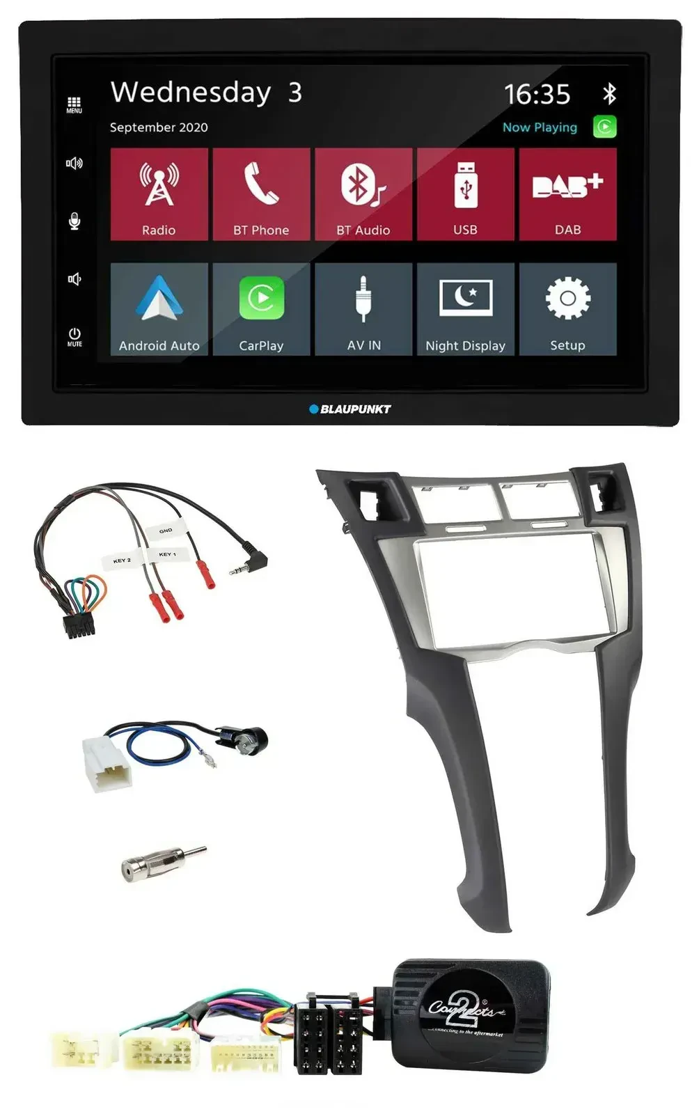 Blaupunkt DAB Bluetooth USB Lenkrad 2DIN Autoradio für Toyota Yaris 2006-2011