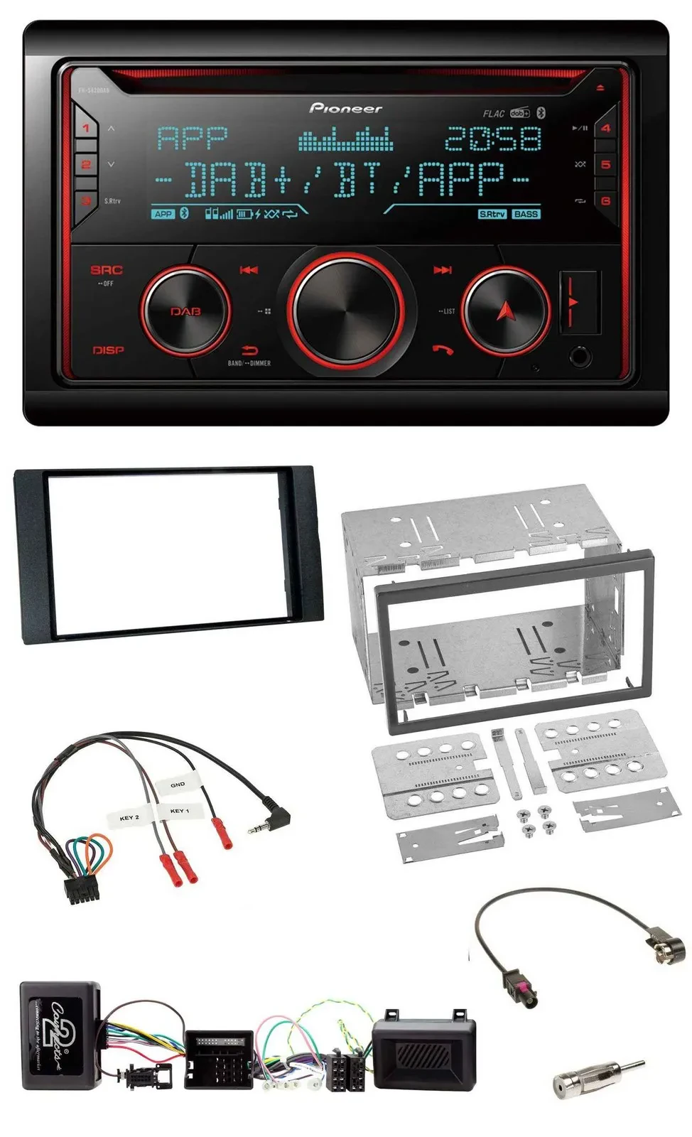 Автомагнитола Pioneer 2DIN DAB Bluetooth USB CD для Ford Kuga 2008–2012, черный