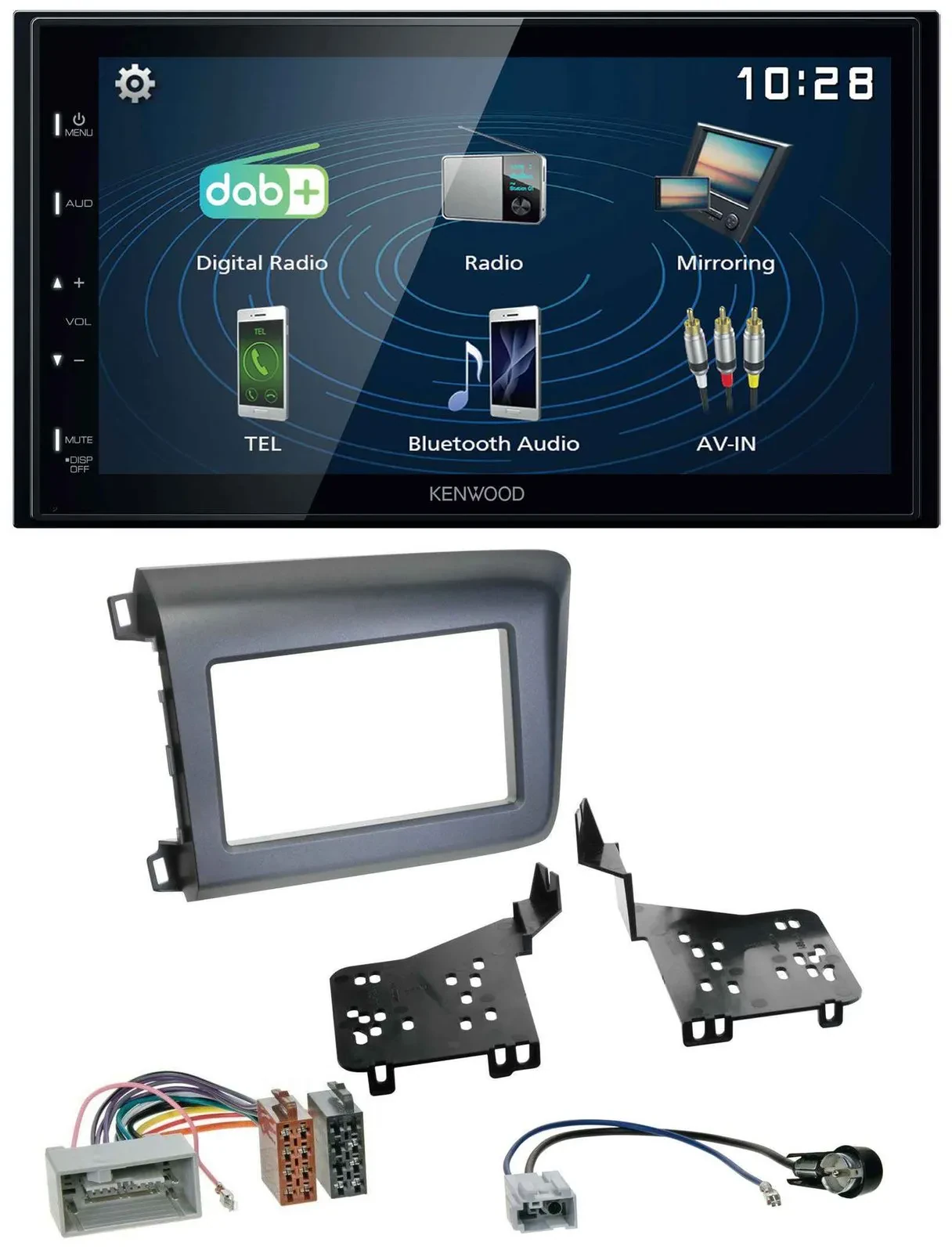 Kenwood 2DIN Bluetooth MP3 USB DAB Autoradio für Honda Civic US Modelle 2012-201