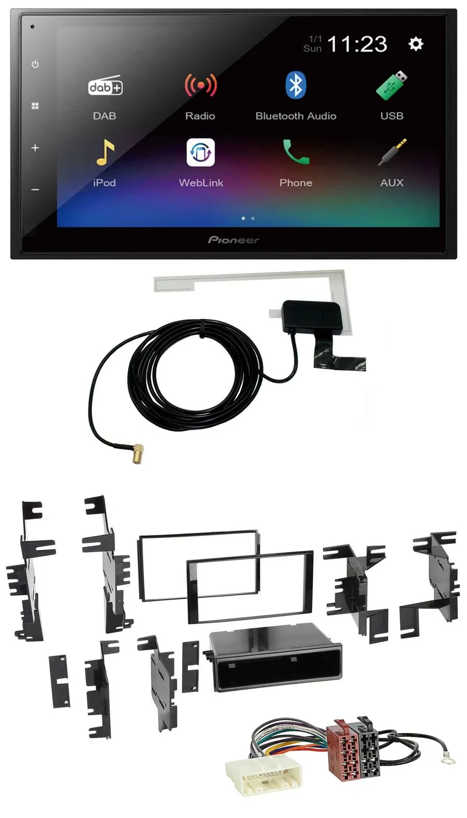 Pioneer DAB MP3 Bluetooth 2DIN USB Autoradio für Nissan Juke Navara NV ab 12
