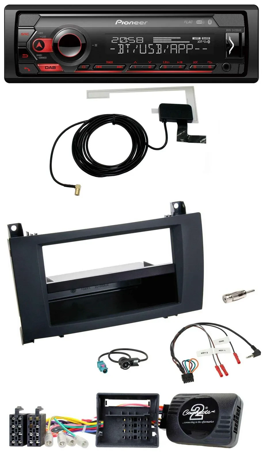 Pioneer DAB USB Lenkrad Bluetooth Autoradio für Mercedes SLK R171 2008-2011