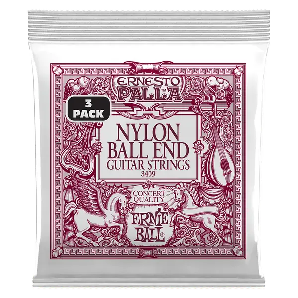 Струны для классической гитары Ernie Ball 3409 Ernesto Palla Black and Gold Ball End Nylon 3 Pack