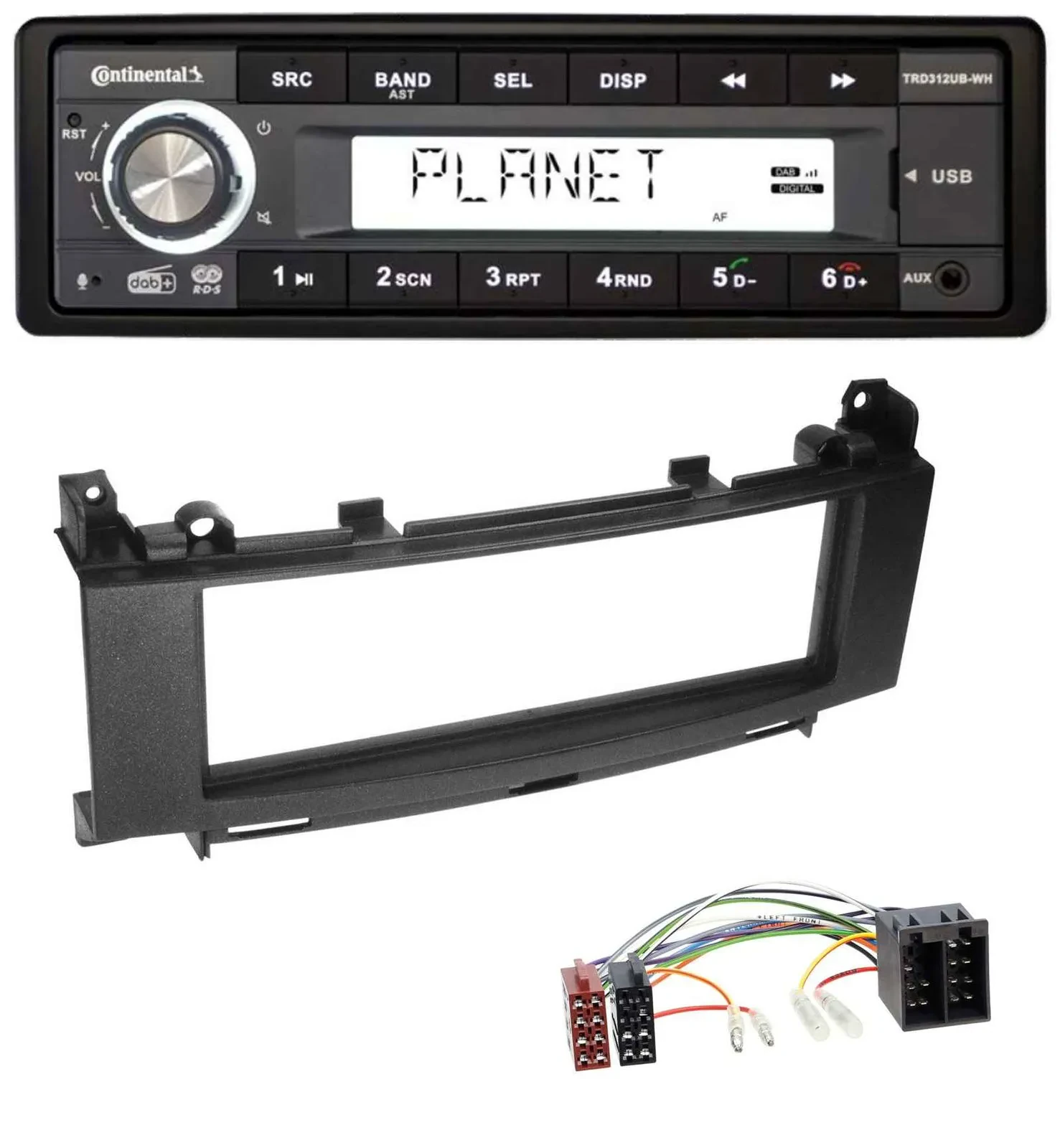 Continental USB 1DIN AUX DAB MP3 Autoradio für Mercedes B-Klasse W245 A-Klasse W
