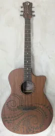 Luna Guitars Gypsy Tattoo Mahogany AcousticElectric Grand Concert Guitar Natural