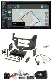 Alpine DAB TMC Bluetooth 2DIN USB Lenkrad Navigation für Honda Jazz ab 14 dunkel