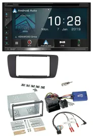 Kenwood DAB TMC USB 2DIN Lenkrad Bluetooth Navigation für Seat Ibiza ab 08 azaba