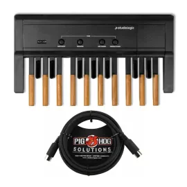 Studiologic MP-117 MIDI Controller Pedal Board with PigHog 10ft MIDI Cable
