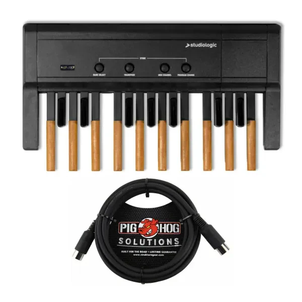 Studiologic MP-117 MIDI Controller Pedal Board with PigHog 10ft MIDI Cable