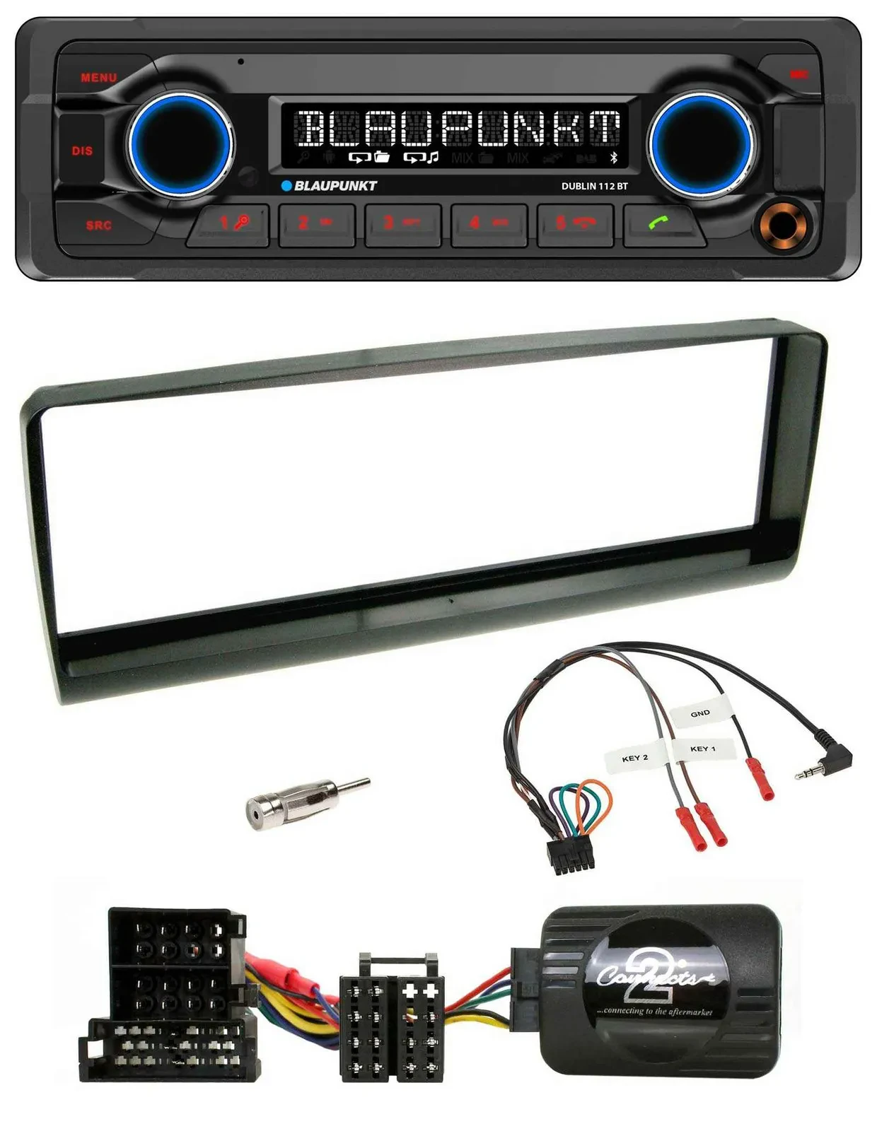 Blaupunkt MP3 Bluetooth USB Lenkrad Autoradio für Alfa Romeo 156 00-01 schwarz