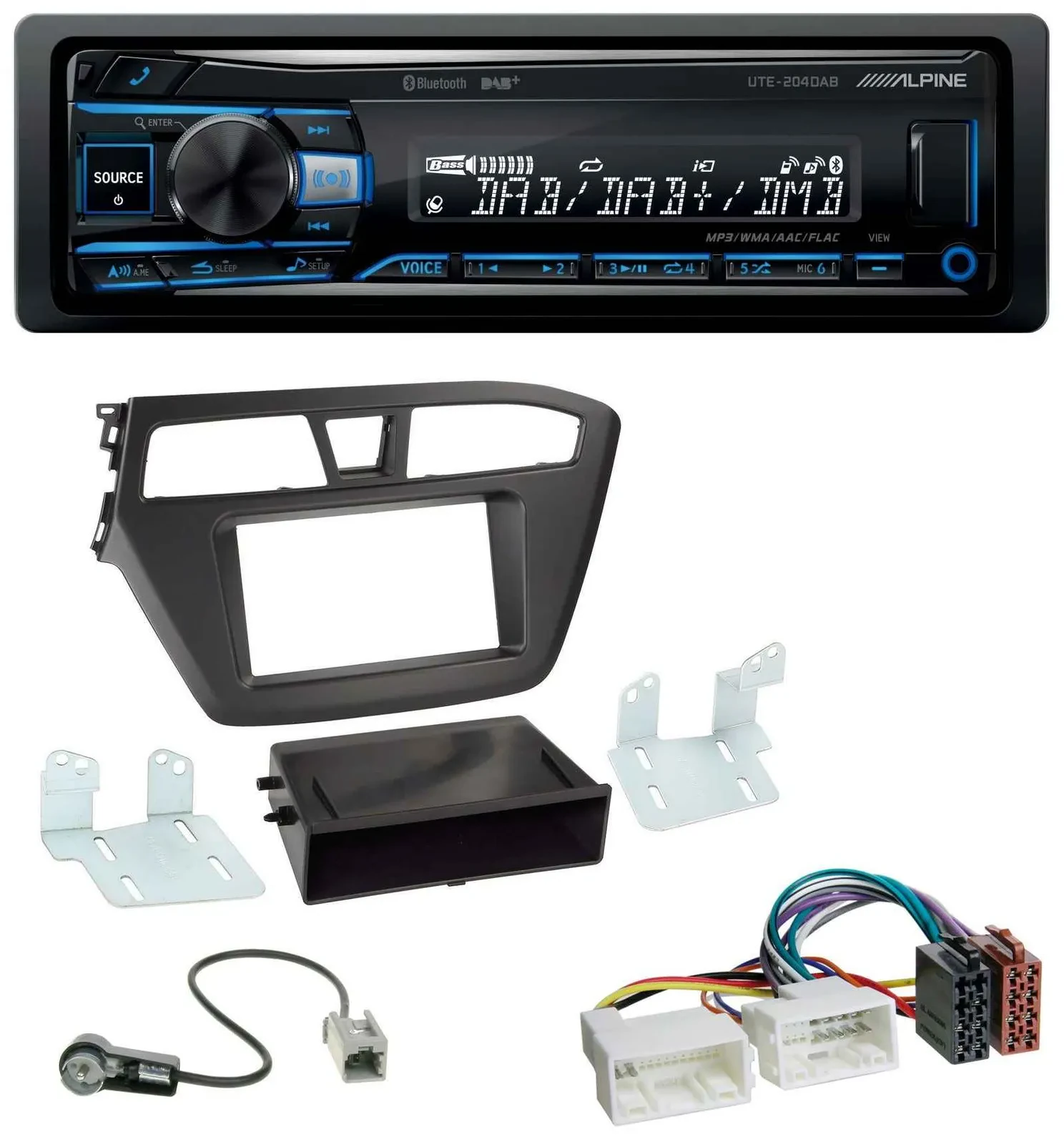 Alpine USB Bluetooth DAB MP3 Autoradio für Hyundai i20 (2014-2020)