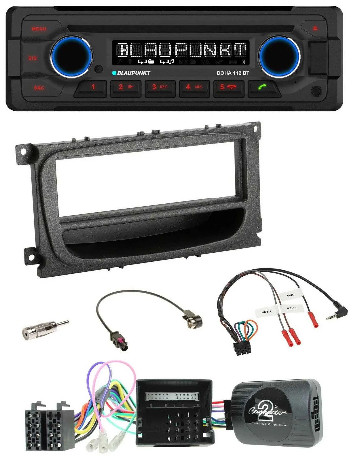 Автомагнитола для Ford Mondeo/S-Max Blaupunkt MP3, CD, Bluetooth, USB, CAN-bus 2007–2014