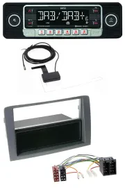 Dietz DAB Bluetooth USB MP3 Autoradio für Fiat Idea (350, 03-11) - grau