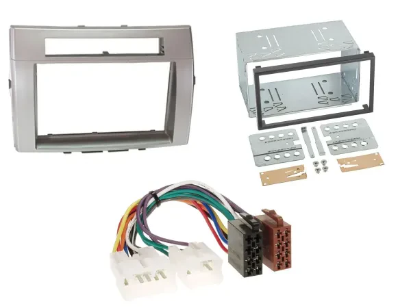 Einbauset Doppel DIN Autoradio für Toyota Corolla Verso 04-09 silber