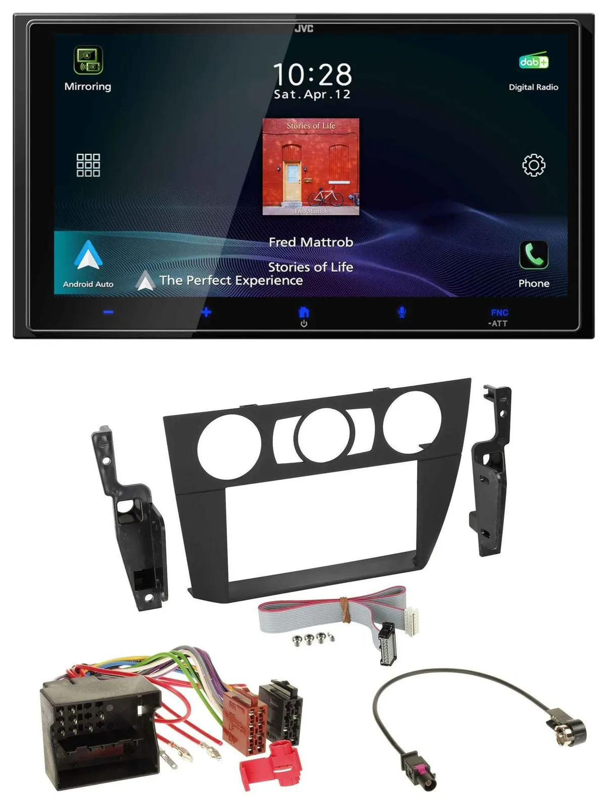 JVC USB Bluetooth 2DIN DAB MP3 Autoradio für BMW 3-er E90/E91/E92/E93 2005-2013